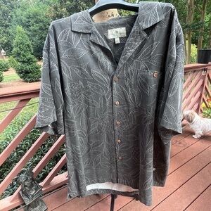 Island Shores Wearable 100% Silk Hawaiian Print Shirt xl